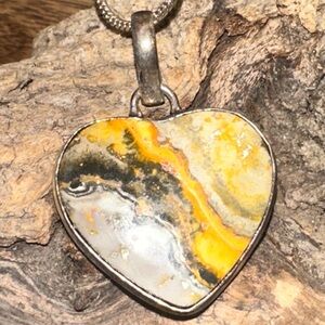Bumblebee Jasper Handcrafted Natural Gemstone heart pendant